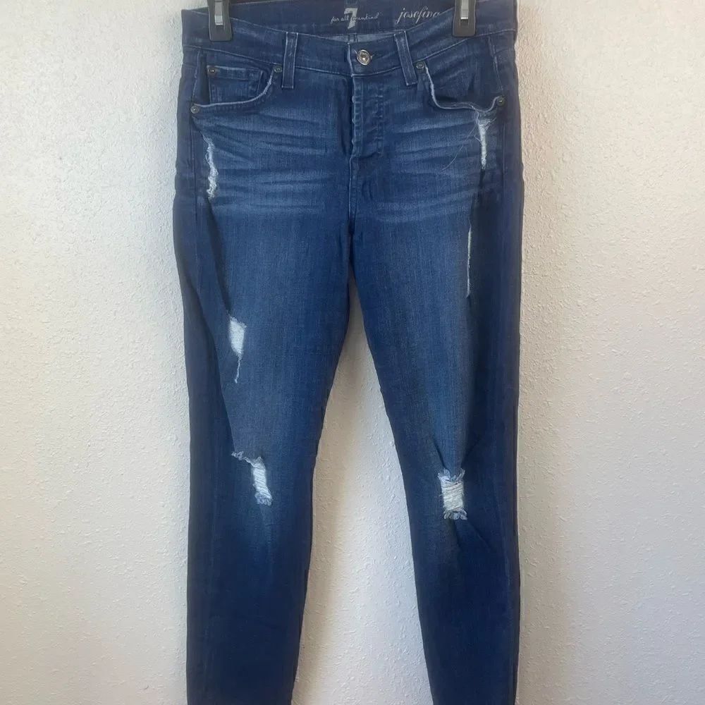 7 for All Mankind Button Fly Josefina Jeans Size 24 EUC